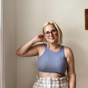 Zara Periwinkle ribbed crop top